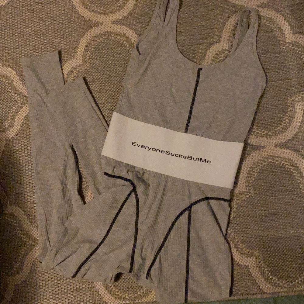 Contrast Piping Colorblock Fitted Jumpsuit